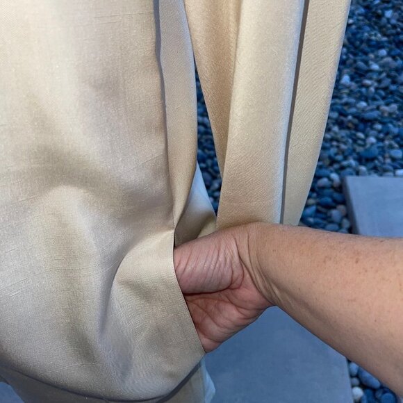 Eleanor P Brenner Silk Blazer Womens Size 12 Vintage Oversized Lined Cream - Picture 5 of 16